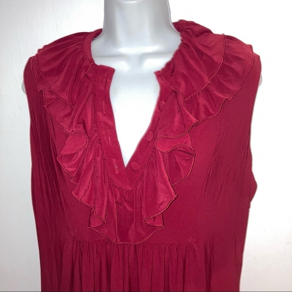ABS Essentials Stretch Shift Sleeveless Dress Red L - Picture 2 of 6